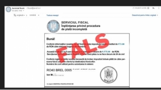 Mesaje false în numele ANAF, prin care contribuabilii sunt anunțați că au de plătit ”impozite către sistemul bugetar din România”